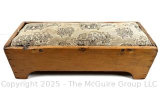 Padded rectangular wooden box (footrest?)