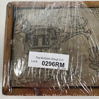 Padded rectangular wooden box (footrest?)