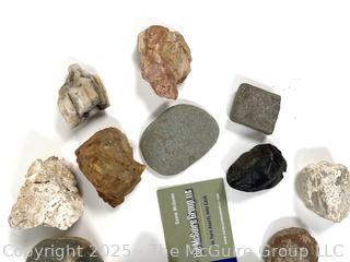 Group of Natural Rock, Mineral Specimans and Fossils Picked While Working Scotch Hill Farm 