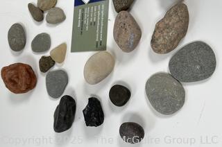 Group of Natural Stone Pebbles, Fossils and Minerals Picked While Working Scotch Hill Farm