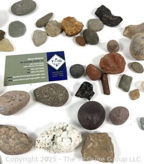 Group of Natural Stone Pebbles, Fossils and Minerals Picked While Working Scotch Hill Farm