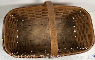 1840s Sidney Gage and Co. Putney, VT, WOVEN Basket with handle
