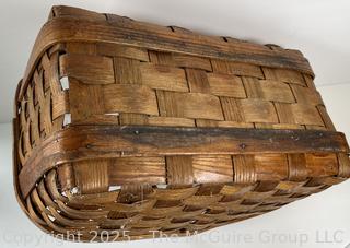 1840s Sidney Gage and Co. Putney, VT, WOVEN Basket with handle