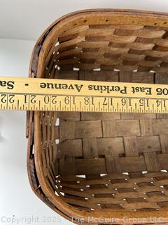 1840s Sidney Gage and Co. Putney, VT, WOVEN Basket with handle