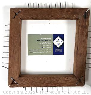 Four (4) wooden frames/trays: egg crate, frame and odd items