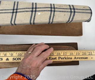 Two (2) vintage ironing boards and unknown tool