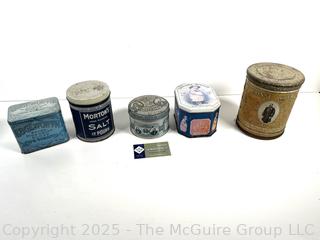 Vintage product tins, various themes