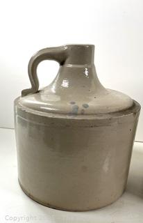 Two (2) stoneware jugs and open crock
