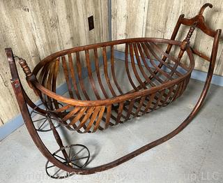 Antique Mid-19th Century Shaker Rocking Cradle/Stroller