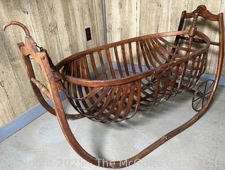 Antique Mid-19th Century Shaker Rocking Cradle/Stroller