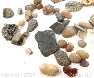 Group of Natural Stone Cobbles, Pebbles and Mineral Specimens Picked While Working Scotch Hill Farm
