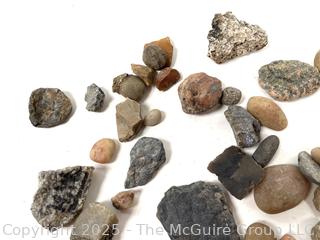 Group of Natural Stone Cobbles, Pebbles and Mineral Specimens Picked While Working Scotch Hill Farm
