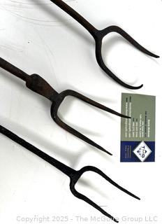  Three (3) Wrought Iron Hearth Forks