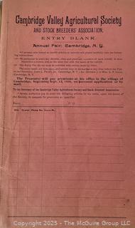 1891 Cambridge NY Program