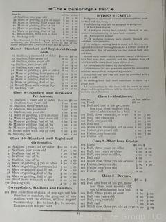 1891 Cambridge NY Program