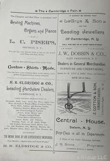 1891 Cambridge NY Program