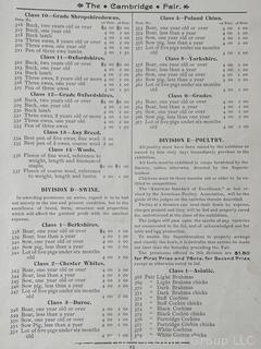 1891 Cambridge NY Program