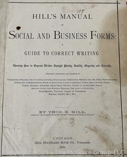 1885: Hill's Manual of Social and Business Forms by PROF THOS E HILL