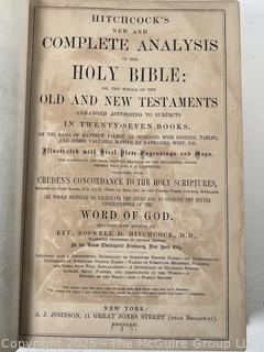 1871 Hitchcock's New and Complete Analysis of the Holy Bible Leather Bound