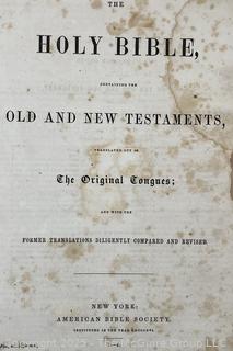 1864 Holy Bible Old And New Testaments, The Original Tongues by American Bible Society