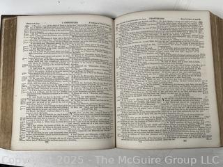 HOLY BIBLE 1849 Canne's Marginal Notes/Apocrypha B.B. Mussey William Hall