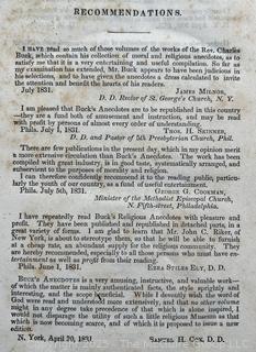 Rev. Charles Buck’s Religious Anecdotes: Religious, Moral, and Entertaining (1832, HC)