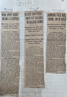 1940's era news clippings in school class scrapbook format (Richard McGuire)