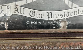 Antique 1921 Print of All Our Presidents by E.G. Renesch, Chicago Framed