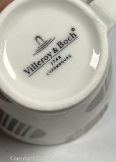 Set of Four (4) Villeroy & Boch Luxembourg Germany Porcelain Cups and Snack Plates
