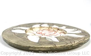 Pottery Lilypad Trivet Signed by Artist. 