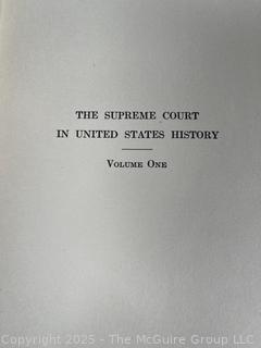 Three (3) Volume Set of The Supreme Court in United States History by Charles Warren, 1923 Books
