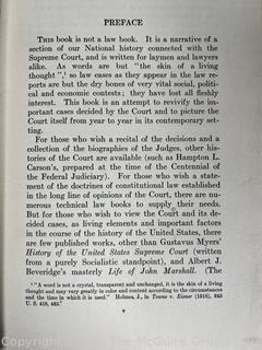 Three (3) Volume Set of The Supreme Court in United States History by Charles Warren, 1923 Books