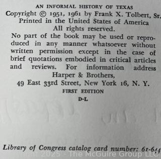 Three (3) Books on the History of Texas