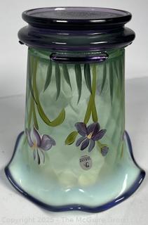 Fenton Art Glass Iris Vase from Designer Showcase Series, Signed by Artist. 7" tall.