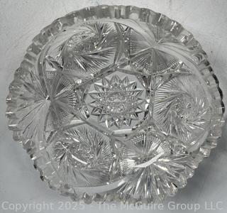 Cut Crystal Serving Bowl and Liquor Decanter