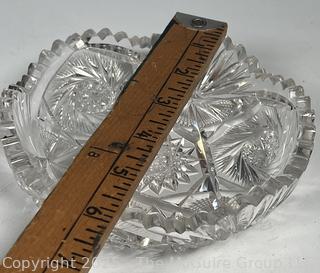 Cut Crystal Serving Bowl and Liquor Decanter
