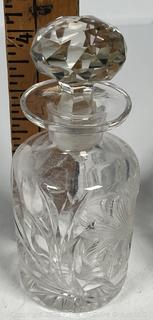 Cut Crystal Serving Bowl and Liquor Decanter