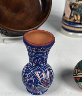 Collection of Decorative Items Including Folk Craft by Shafford, Royal Copenhagen, 