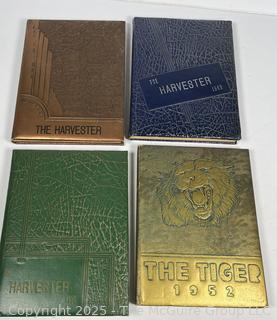 Four ( 4) HIgh School Year Books from Pampa Texas and St Edwards University High School in Austin Tx. 