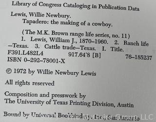 Three (3) Books About Texas and The West Including Tapadero Signed by Author Willie Newbury Lewis