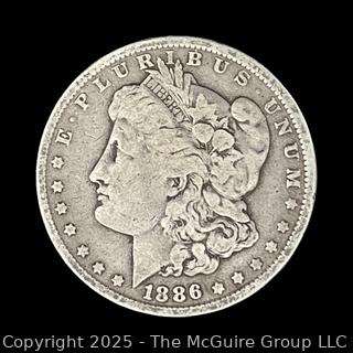 1886 Morgan Head Silver Dollar Coin