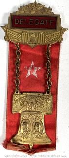 Political Memorabilia Including Delegate Badge to 1932 Democratic National Convention in Chicago