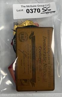 Political Memorabilia Including Delegate Badge to 1932 Democratic National Convention in Chicago