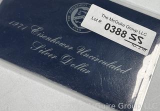 1971 US Eisenhower Uncirculated Silver Dollar in US Mint packaging