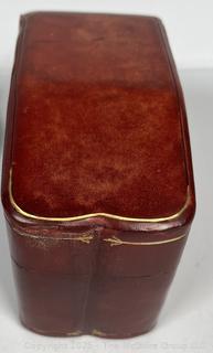 Leather Playing Card Box, Ugo Bellini Italian Serving Spoons, Religious Statue, Crucifix and Watch Repair Kit.