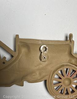 Three (3) Sexton Metal Car Wall Hangings Antique Cars; Drafting tools in storage case; and Vintage Ledger Book