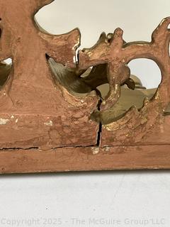 Italian Florentine Hand Carved Gilt Wood Composite Wall Shelf Brackets.  Some damage.