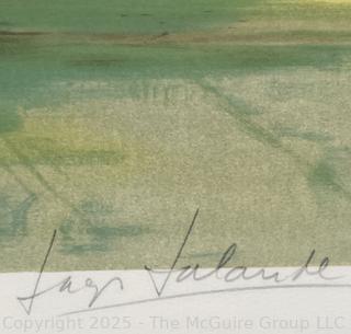 Framed Under Glass Color Signed and Numbered Lithograph Titled Harlequin in Venice by Jacques Lalande Lithographe