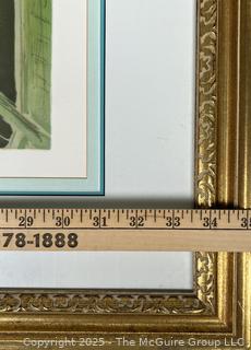 Framed Under Glass Color Signed and Numbered Lithograph Titled Harlequin in Venice by Jacques Lalande Lithographe