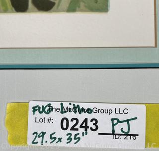 Framed Under Glass Color Signed and Numbered Lithograph Titled Harlequin in Venice by Jacques Lalande Lithographe